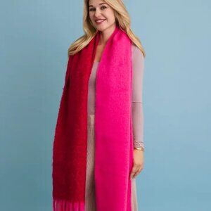 Solid Two Tone Tassel Scarf